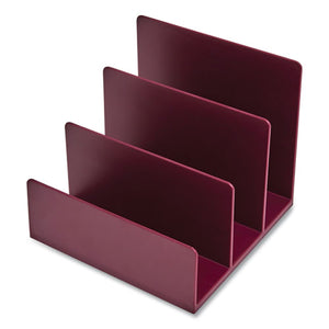Plastic Incline Mail Sorter, 3 Sections, Letter Size Files, 6.3 X 6.3 X 5.5, Purple