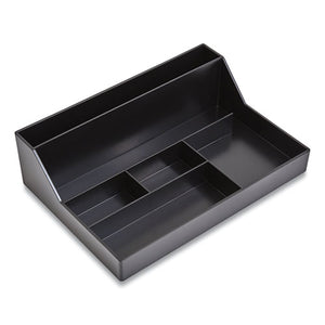 Plastic Desktop Organizer, 6-compartment, 6.81 X 9.84 X 2.75, Black