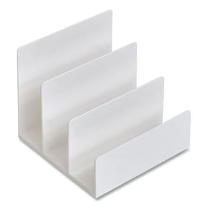 Plastic Incline Mail Sorter, 3 Sections, Letter Size Files, 6.3 X 6.3 X 5.5, White