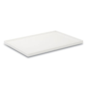 Slim Stackable Plastic Tray, 1-compartment, 6.85 X 9.88 X 0.47, White