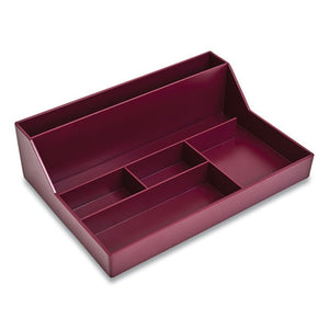 Plastic Desktop Organizer, 6-compartment, 6.81 X 9.84 X 2.75, Purple