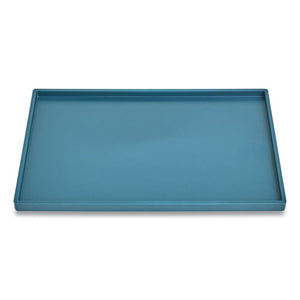 Slim Stackable Plastic Tray, 1-compartment, 6.85 X 9.88 X 0.47, Teal
