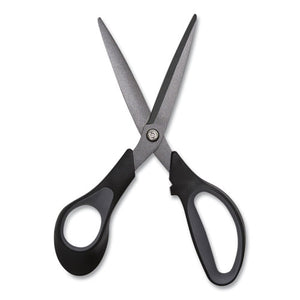 Non-stick Titanium-coated Scissors, 7" Long, 3.86" Cut Length, Gun-metal Gray Blades, Black-gray Straight Handle