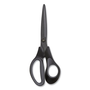 Non-stick Titanium-coated Scissors, 8" Long, 3.86" Cut Length, Charcoal Black Blades, Black-gray Straight Handle