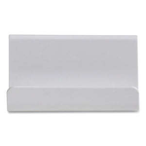 Two Compartment Business Card Holder, Plastic, White, 3.8 X 2.59 X 2.04