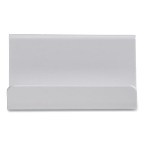 Two Compartment Business Card Holder, Plastic, White, 3.8 X 2.59 X 2.04