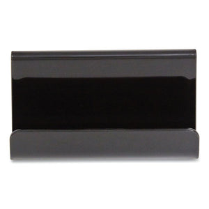 Two Compartment Business Card Holder, Holds 50 Cards, 3.8 X 2.59 X 2.04, Plastic, Black