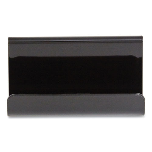 Two Compartment Business Card Holder, Holds 50 Cards, 3.8 X 2.59 X 2.04, Plastic, Black