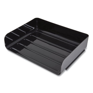 Side-load Stackable Plastic Document Tray, 1 Section, Letter-size, 12.63 X 9.72 X 3.01, Black, 6-pack