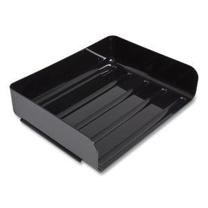 Side-load Stackable Plastic Document Tray, 1 Section, Letter-size, 12.63 X 9.72 X 3.01, Black, 6-pack