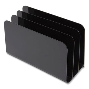 Plastic Incline Mail Sorter, 3 Sections, #6 1-4 To #16 Envelopes, 3.87 X 9.51 X 6.06, Black