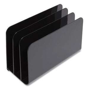 Plastic Incline Mail Sorter, 3 Sections, #6 1-4 To #16 Envelopes, 3.87 X 9.51 X 6.06, Black