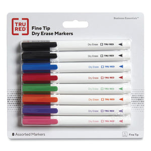 Pen Style Dry Erase Marker, Fine Bullet Tip, Assorted Colors, 8-pack