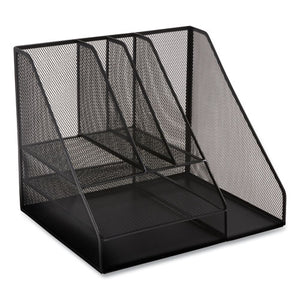 Wire Mesh Combination Organizer, Vertical-horizontal, 8 Sections, Letter-size, 12 X 12 X 13.97, Matte Black