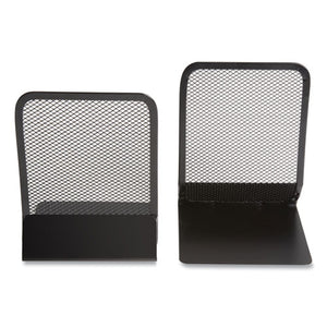 Wire Mesh Book Ends, 5.71 X 7.4 X 5.63, Black, 2-set