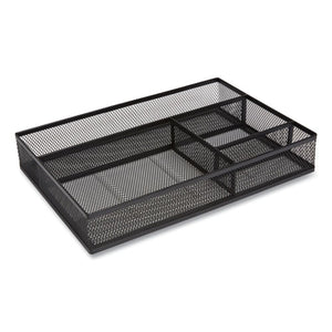 Mesh Drawer Organizer, 4 Compartment, 13.58 X 9.45 X 2.2, Black