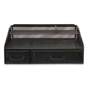 Six Compartment Wire Mesh Accessory Holder, 12.91 X 12.01 X 5.43, Black