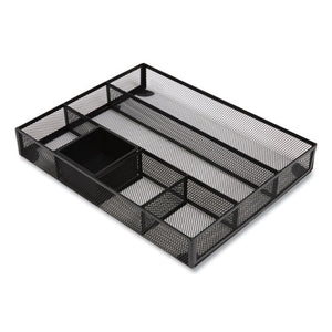 Mesh Drawer Organizer, 6 Compartment, 15.43 X 12.2 X 2.68, Black