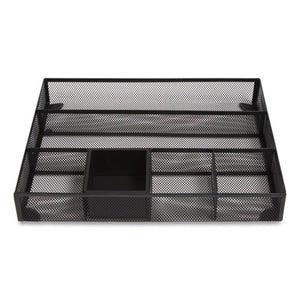 Mesh Drawer Organizer, 6 Compartment, 15.43 X 12.2 X 2.68, Black