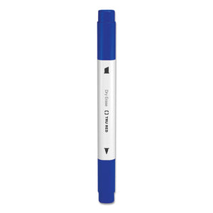 Tank Style Twin-tip Dry Erase Marker, Chisel Medium-bullet Fine Tips, Blue, 4-pack