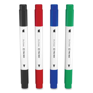 Tank Style Twin-tip Dry Erase Marker, Chisel Medium-bullet Fine Tips, Assorted Colors, 4-pack