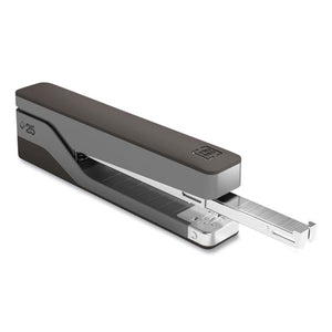 Desktop Aluminum Full Strip Stapler, 25-sheet Capacity, Gray-black