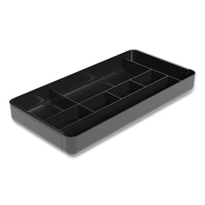 Nine-compartment Expandable Plastic Drawer Organizer, 16.34 X 8.5 X 2.32, Black