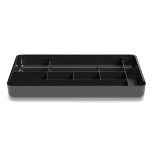 Nine-compartment Expandable Plastic Drawer Organizer, 16.34 X 8.5 X 2.32, Black