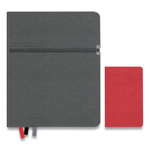 Large Mastery With Pocket Journal, Narrow Rule, Charcoal-red Cover, 8 X 10, 192 Sheets