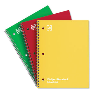 One-subject Notebook, Medium-college Rule, Assorted Color Covers, 10.5 X 8, 70 Sheets, 3-pack
