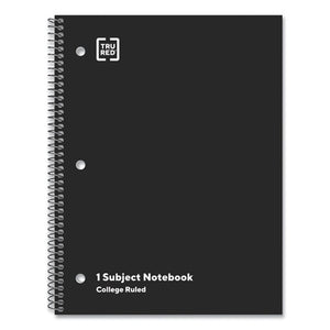 One-subject Notebook, Medium-college Rule, Black Cover, 10.5 X 8, 70 Sheets, 6-pack
