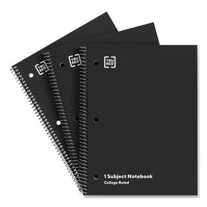 One-subject Notebook, Medium-college Rule, Black Cover, 11 X 8.5, 70 Sheets, 3-pack