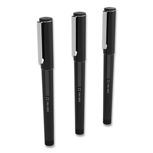 Roller Ball Pen, Stick, Fine 0.5 Mm, Black Ink, Black Barrel, 3-pack