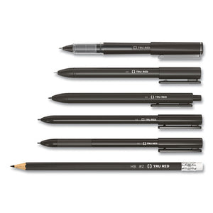 Roller Ball Pen, Stick, Fine 0.5 Mm, Black Ink, Black Barrel, 3-pack