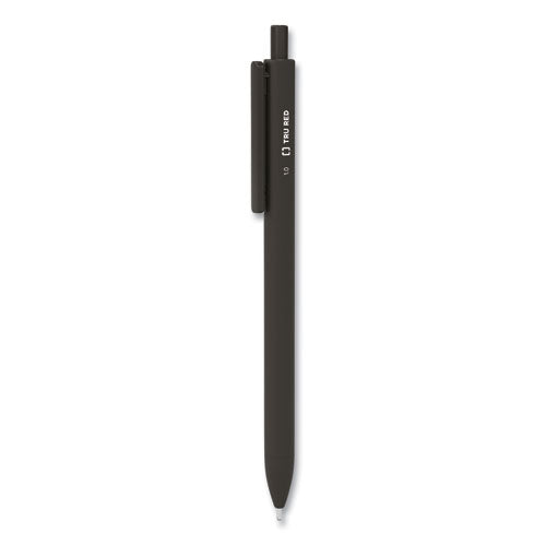 Ballpoint Retractable Pen, Medium Point, 1 Mm, Black Ink, Black Barrel, Dozen