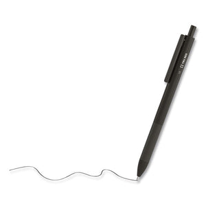 Ballpoint Gripped Retractable Pen, Medium Point, 1 Mm, Black Ink, Black Barrel, Dozen