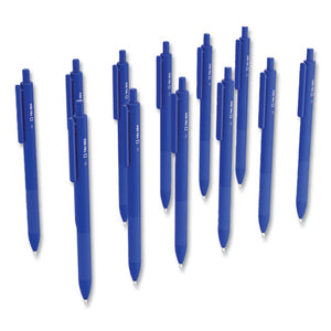 Ballpoint Gripped Retractable Pen, Medium Point, 1 Mm, Blue Ink, Blue Barrel, Dozen