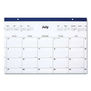 Desk Pad Calendar, Clear Corners-blue Binding, 17 X 22, 2021-2022