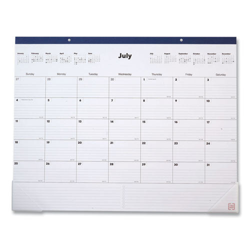 Desk Pad Calendar, Clear Corners-blue Binding, 17 X 22, 2021-2022