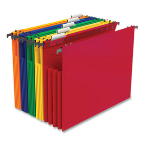 Plastic Hanging File Pockets, Letter Size, 1-5-cut Tab, Assorted Colors, 5-pack
