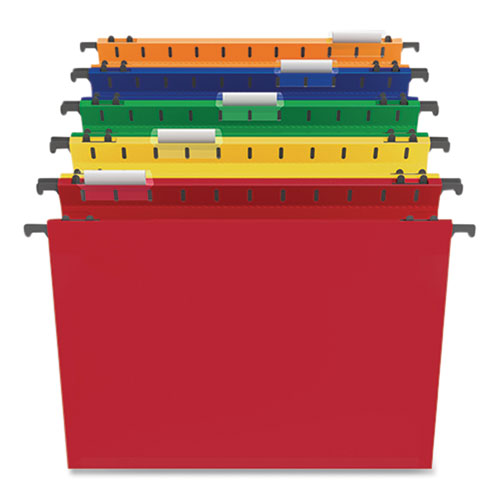 Plastic Hanging File Pockets, Letter Size, 1-5-cut Tab, Assorted Colors, 5-pack