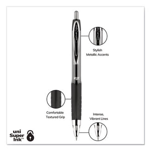 Signo 207 Gel Pen, Retractable, Medium 0.7 Mm, Black Ink, Translucent Black Barrel, 8-pack