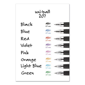 Signo 207 Gel Pen, Retractable, Bold 1 Mm, Black Ink, Translucent Gray Barrel, 4-pack