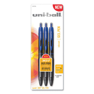 307 Gel Pen, Retractable, Medium 0.7 Mm, Blue Ink, Blue Barrel, 3-pack