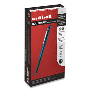 Grip Stick Roller Ball Pen, Micro 0.5mm, Blue Ink-barrel, Dozen
