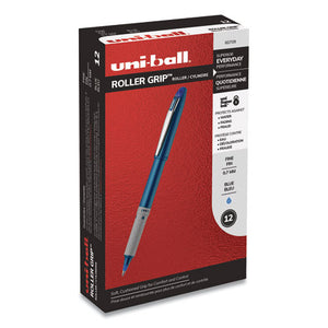 Grip Stick Roller Ball Pen, Fine 0.7mm, Blue Ink-barrel, Dozen