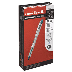 Vision Elite Stick Roller Ball Pen, 0.8mm, Blue-black Ink, White-blue Black Barrel
