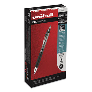 207plus+ Gel Rollerball Pen, Medium 0.7 Mm, Black Ink, Black Barrel, Dozen
