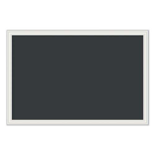 Magnetic Chalkboard With Decor Frame, 30 X 20, Black Surface-white Frame