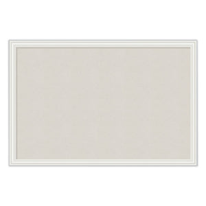 Linen Bulletin Board With Decor Frame, 30 X 20, Natural Surface-white Frame